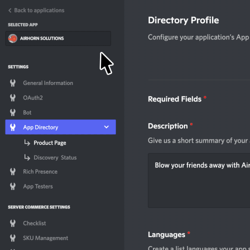 An animation of how to find the “Discovery Status” page for an app in the Developer Portal. A list of what’s required and what’s already fulfilled is displayed. 